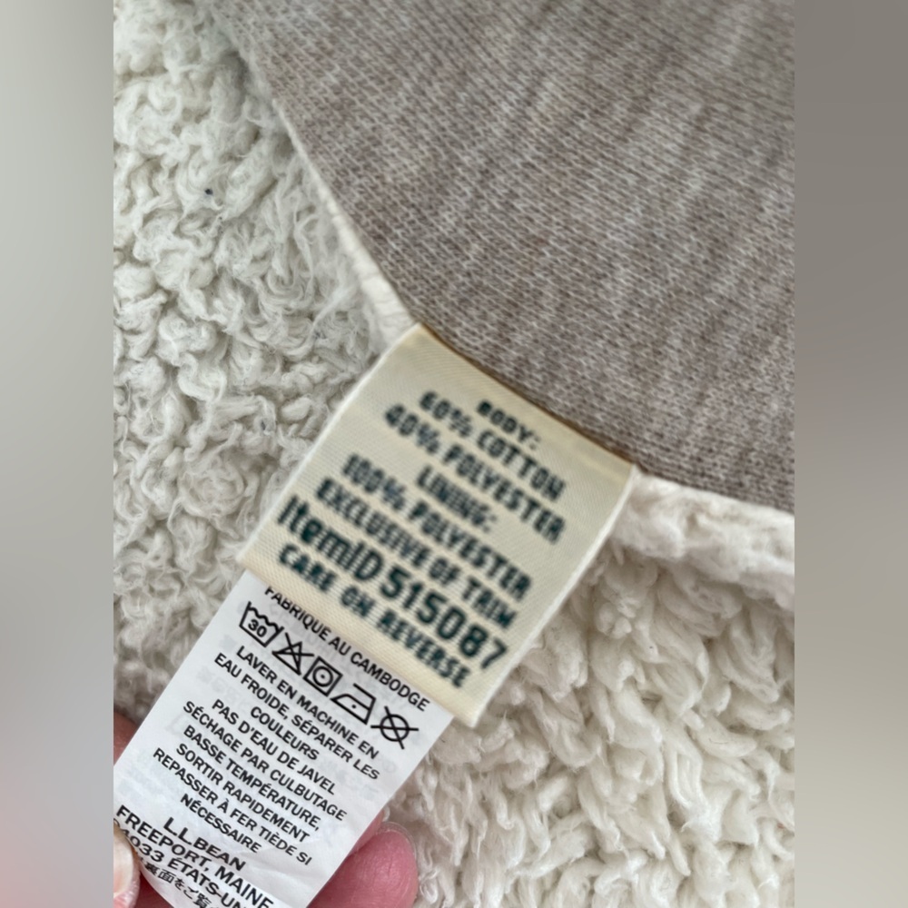L.L. Bean Size Small 1912 Fleece Lined Cardigan In Oatmeal Heather - Picture 7 of 17